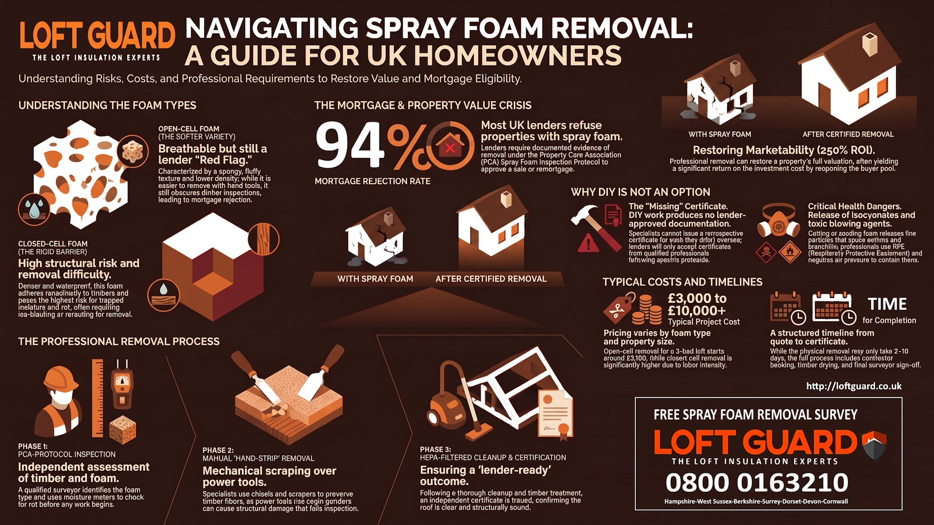 Spray foam removal work inside a UK loft